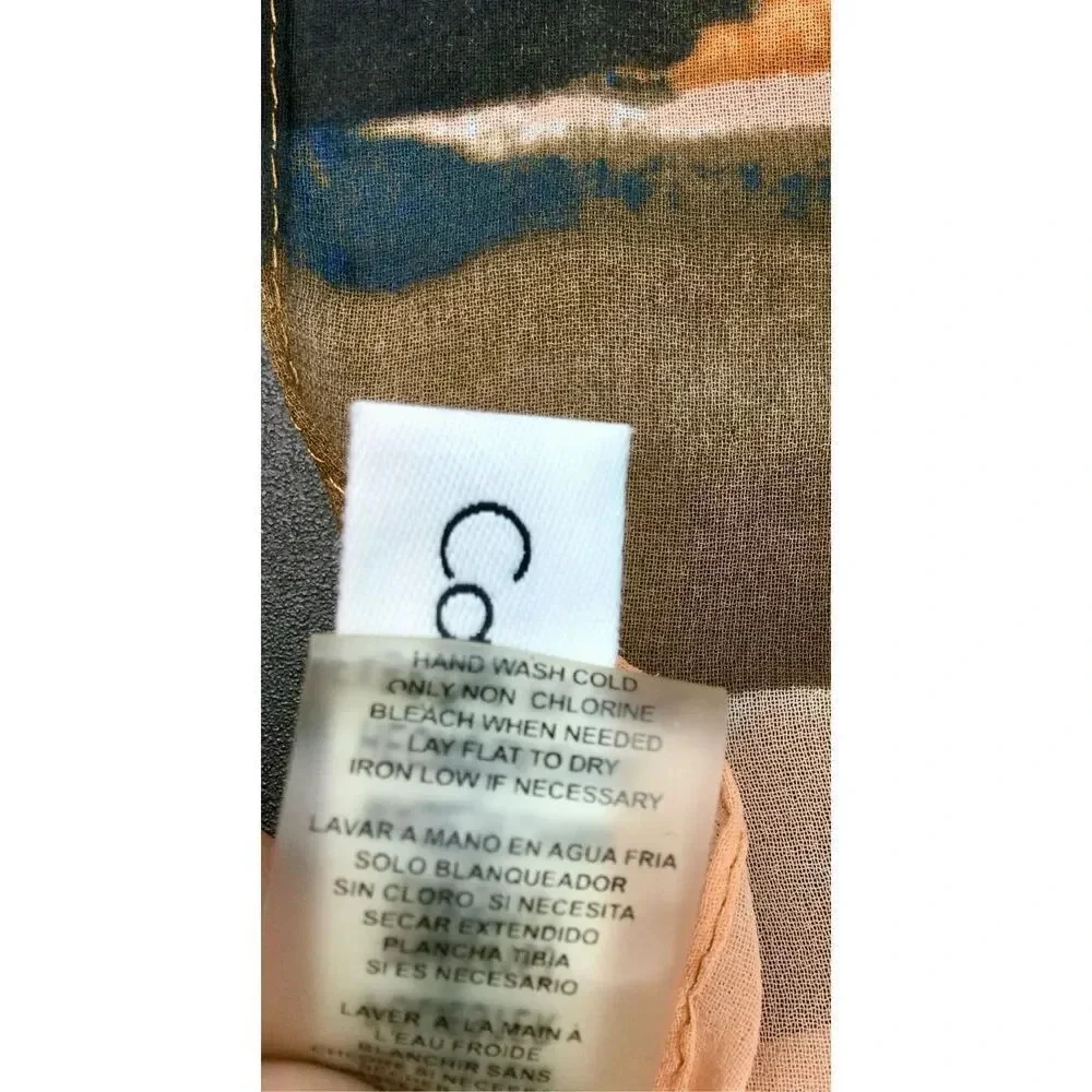 Calvin Klein Womens Blue Orange Blush Multi‎ Travel Scarf NWT